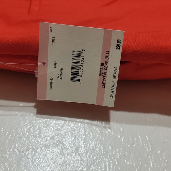 NWT Anne Klein High Waisted Red Poppy Shorts sz 10 - Picture 6 of 8